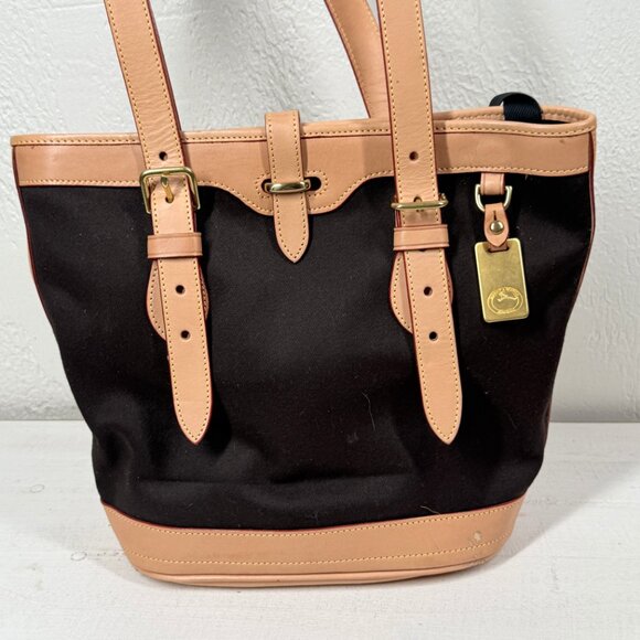 Vintage Dooney & Bourke Cabriolet Canvas & Leather Tote Shoulder Bag - Picture 8 of 13